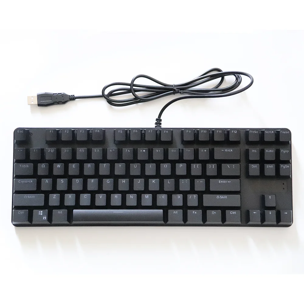 Wholesale Mechanical Keyboard 87 Keys Ergonomic Custom pc Computer Laptop RGB Backlit Gaming Mechanical Keyboard