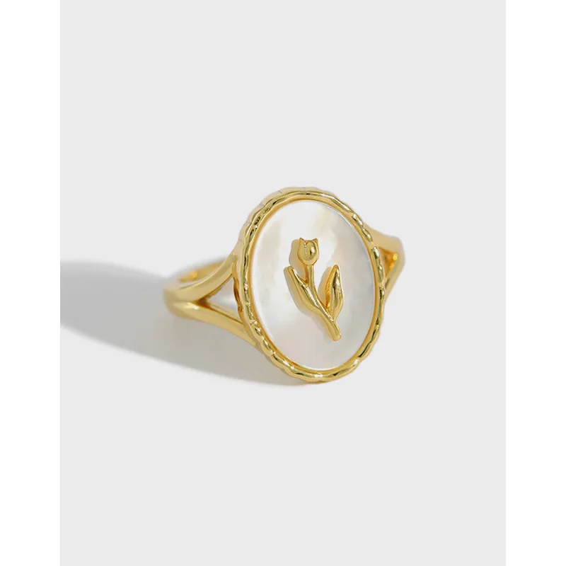 кольцо ins газ тюльпан раковина геометрия эллиптическое кольцо женский рот кольцо