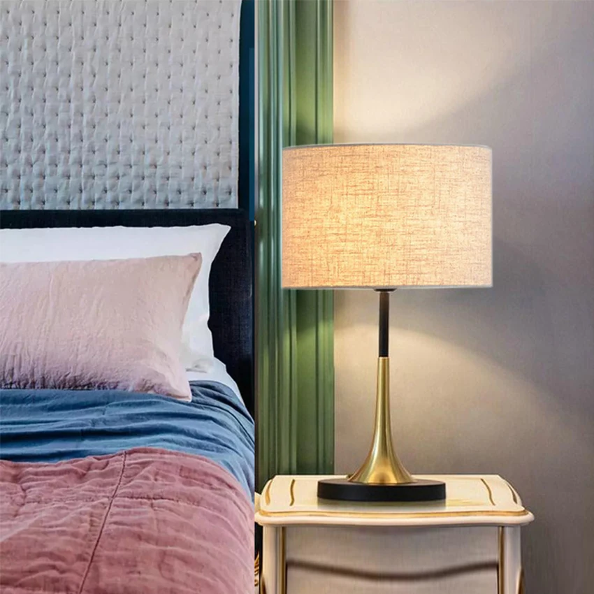 House Furniture Indoor Reading flexible led antique Fabric table lamp