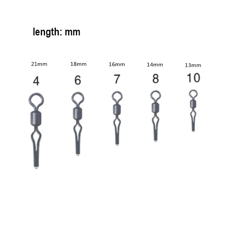 Fishing Accessories Tackle Fishing Connector With Side Line Clip  line grip swivels Quick-Change Snap clip Swivels