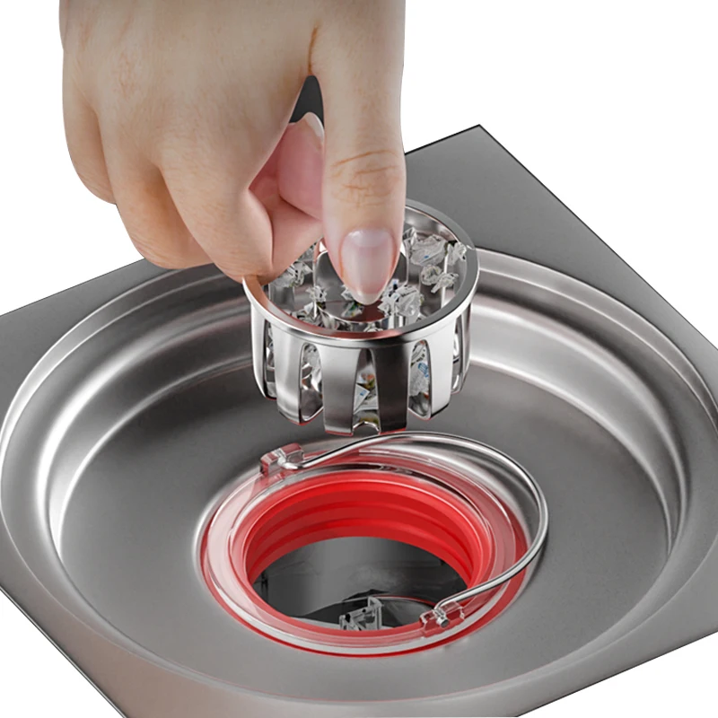 Easy installation plastics floor drain core gravity sealing anti backflow drains strainer element filter