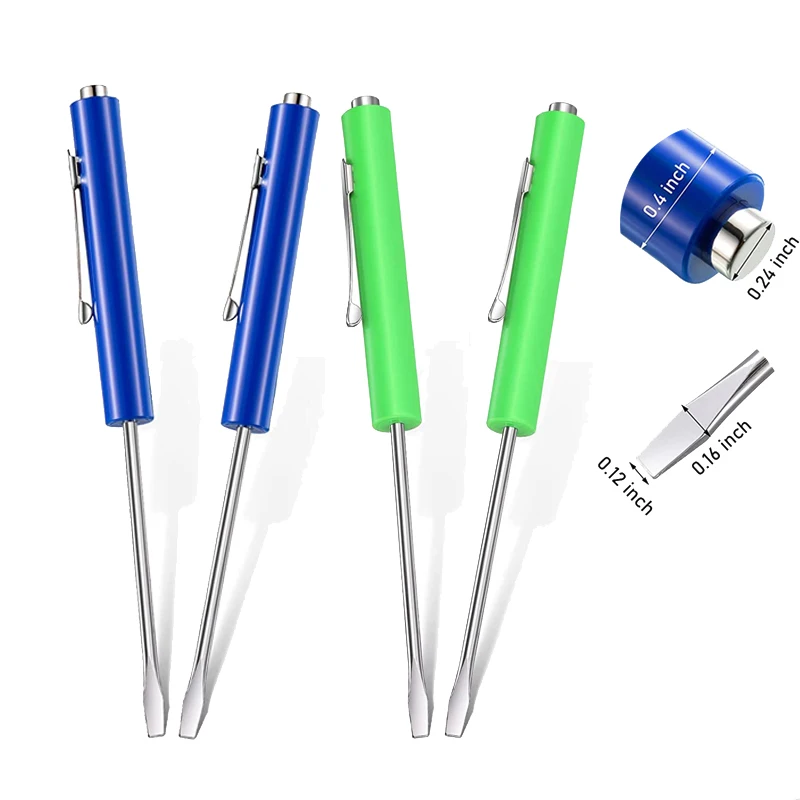 Cheap Pocket Screwdriver Mini Tops Clips Magnetic Slotted Screw Driver Set with A Single Blade Head for Mechanical Electrician