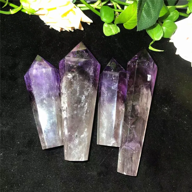 Wholesale Natural Stone Quartz Amethyst Crystal Point Wand Healing Obelisks Wands