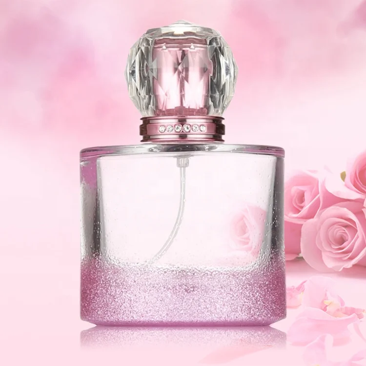 Fancy Wholesale Custom Logo Pink Luxury Empty Glass Spray Design Perfume Bottle with Beautiful Pump/Cap