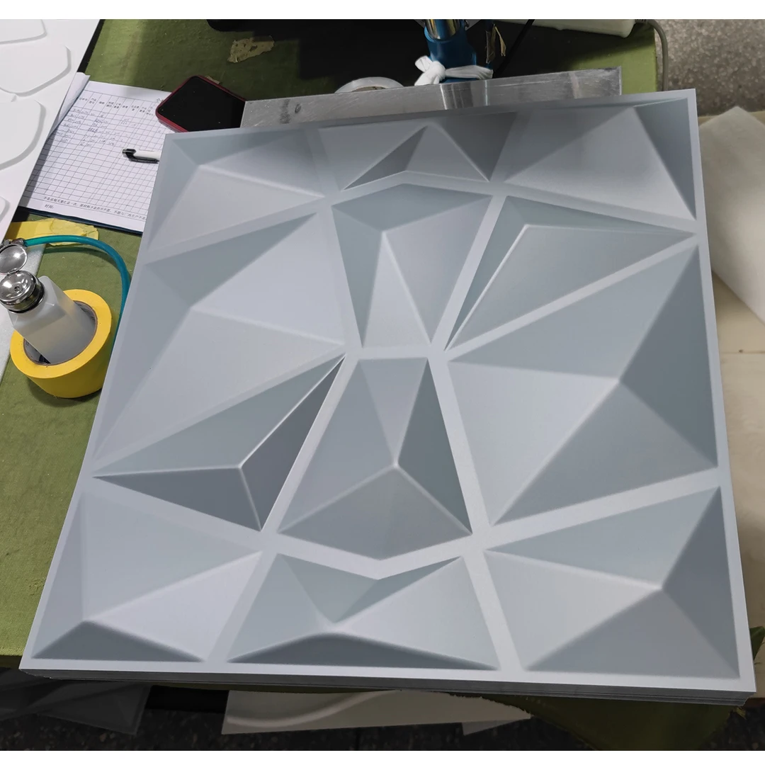 Matt Black diamend shape eco-friendly easy to install 3d pvc wall panel wall sticker paperFor wall decoration