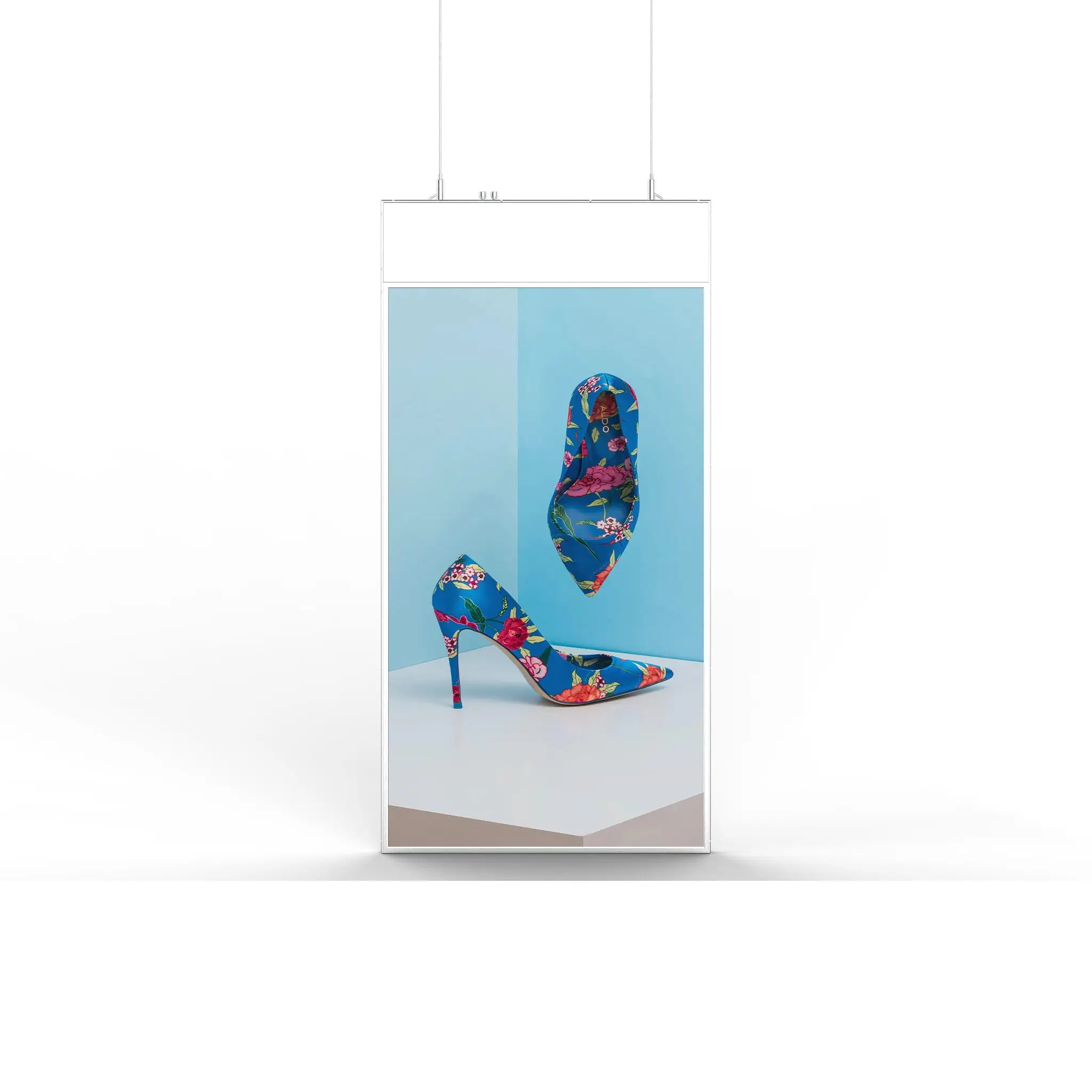 Vmision Low-priced 55-inch ceiling-mounted high-brightness indoor LCD advertising double-sided digital signage