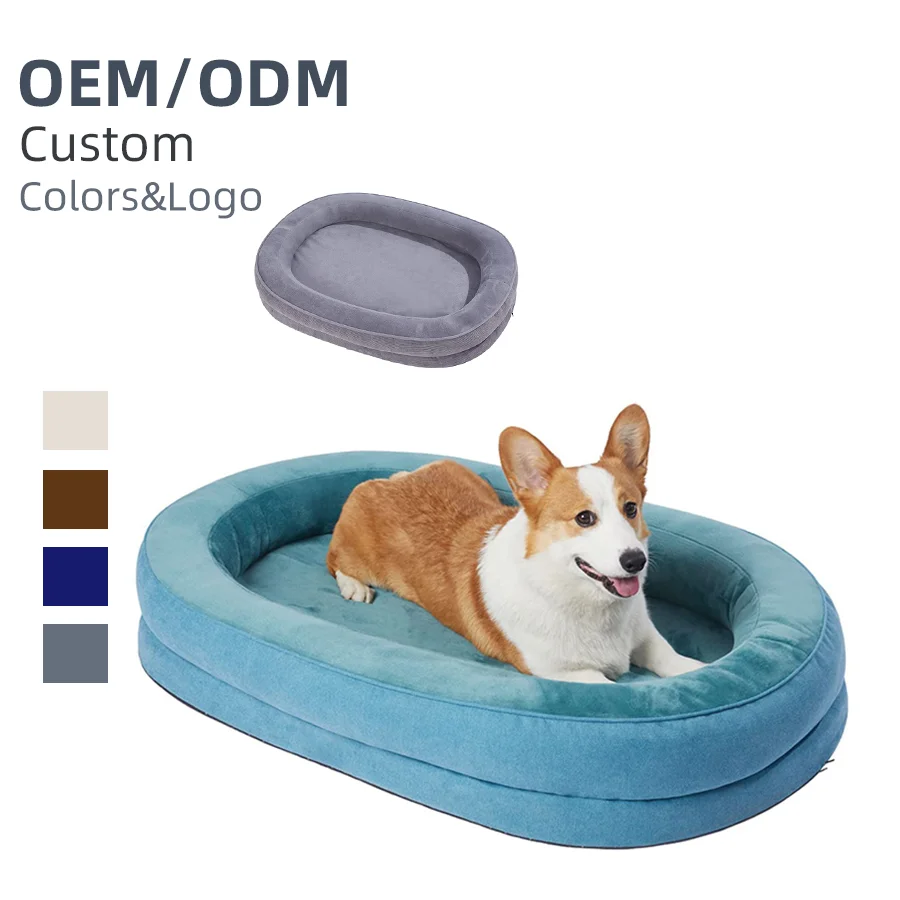 New Style Orthopedic Memory Foam Round Durable Corduroy Custom Designer Waterproof Washable XXL Luxury Dog