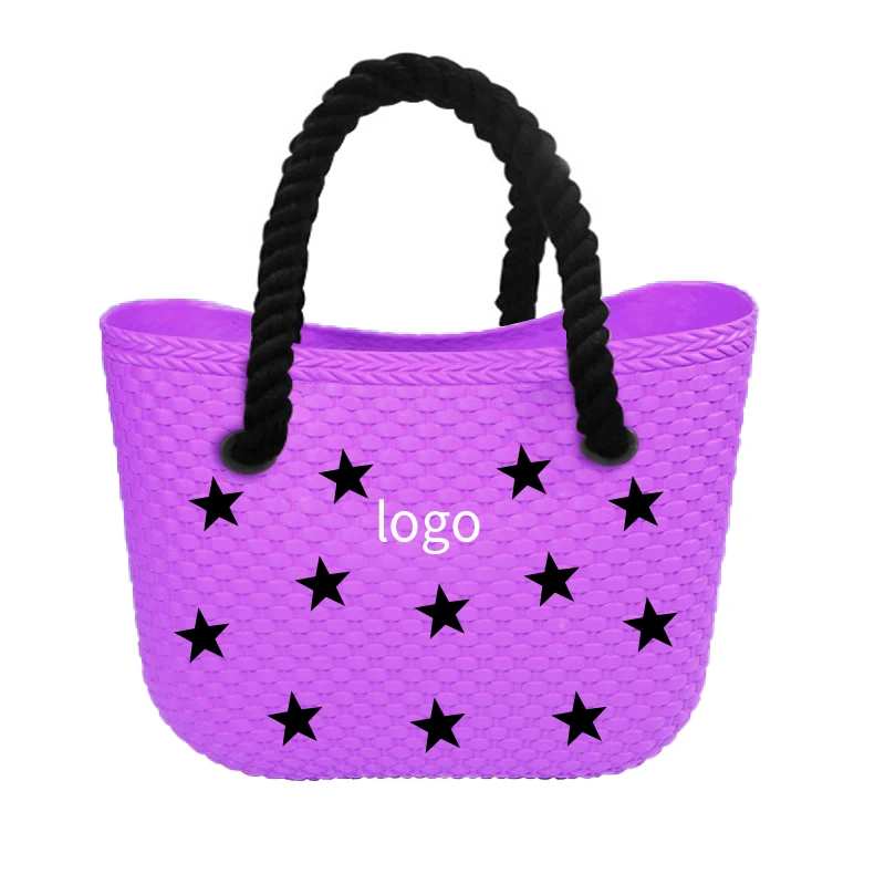 JHL  New Design EVA Star Shape Cutout Cute Strap Braided Rope Bag For Woman Custom Logo Design Travel Storage Bag For Family