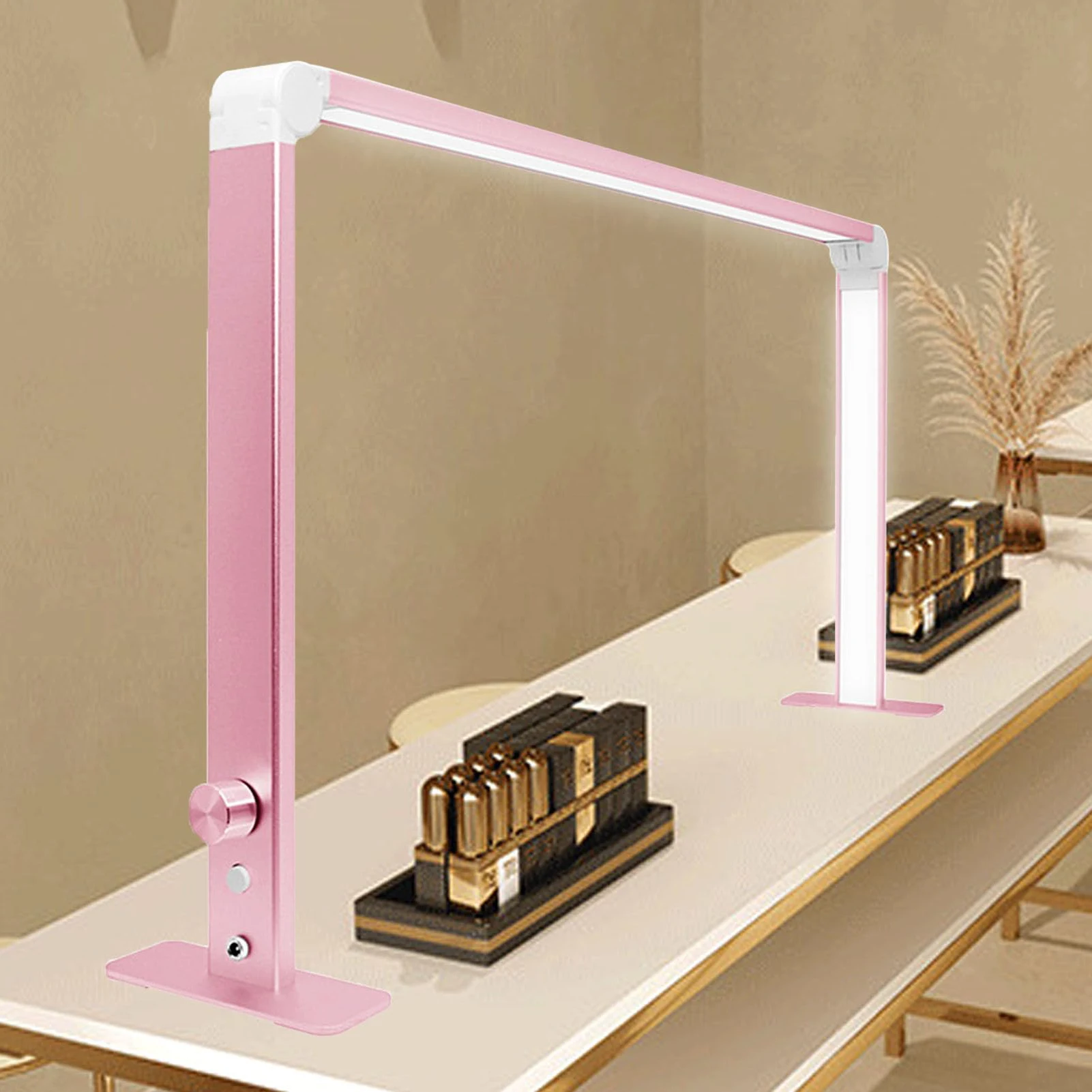 48W Foldable Half Moon UV LED Lamp Desktop Lamp for Nail Salon Use Metal Tool for Eyelash Extension and Tattoo Manicure