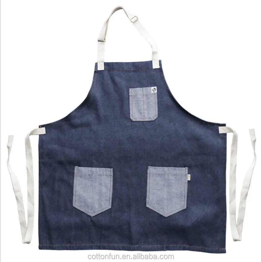 2020 new model embroidery logo cotton kitchen apron/garden apron