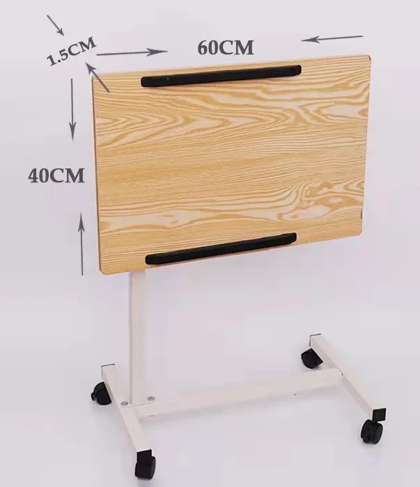 Распродажа прочная Больничная мебель передвижной Регулируемый Деревянный медицинский дешевый складной обеденный стол с роликами
