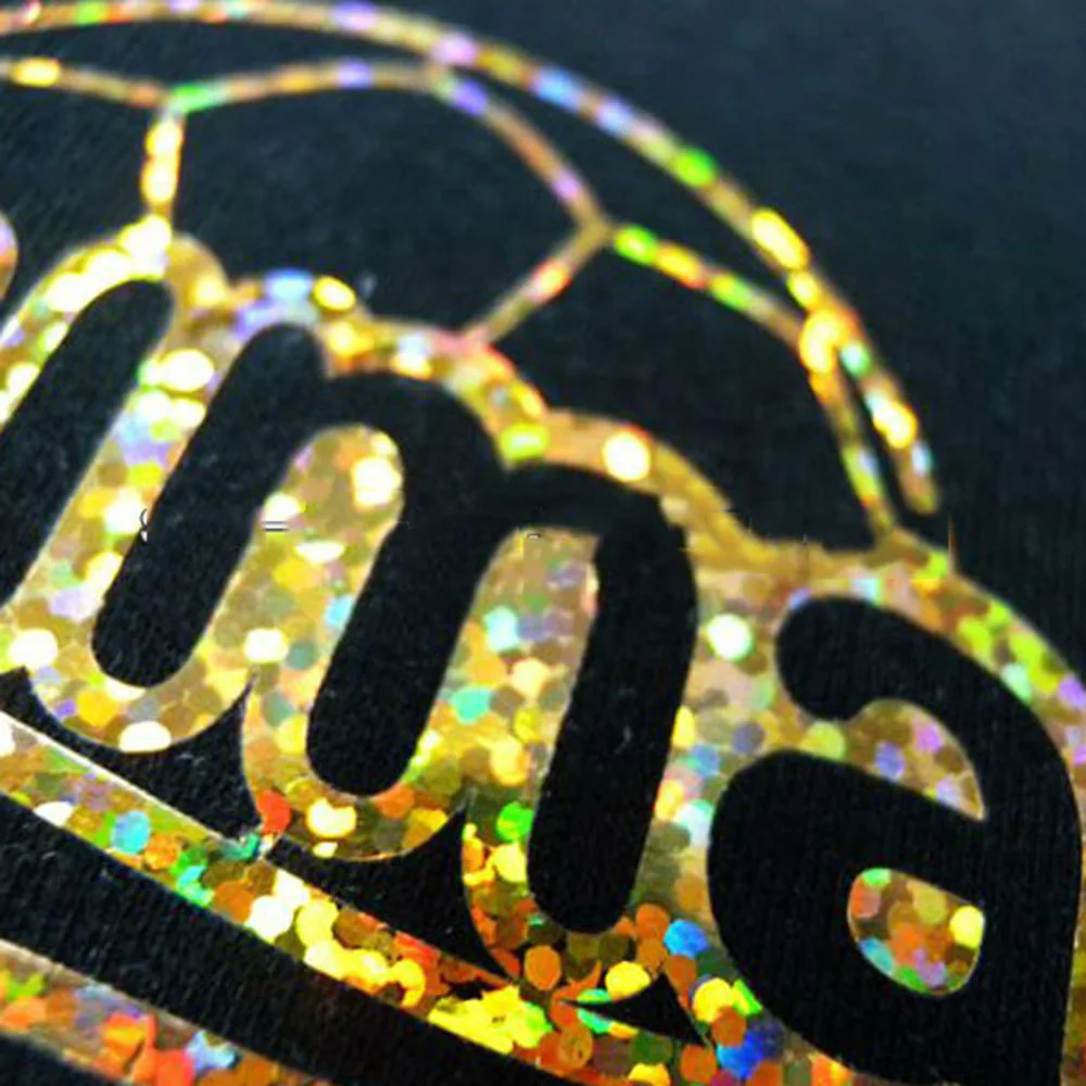 
High quality appliques golden logo patch glitter number patch 