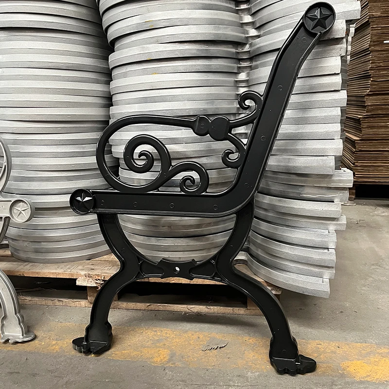 Factory wholesale metal outdoor bench leg galvanized cast iron bench aluminum bench cast aluminum patio furniture