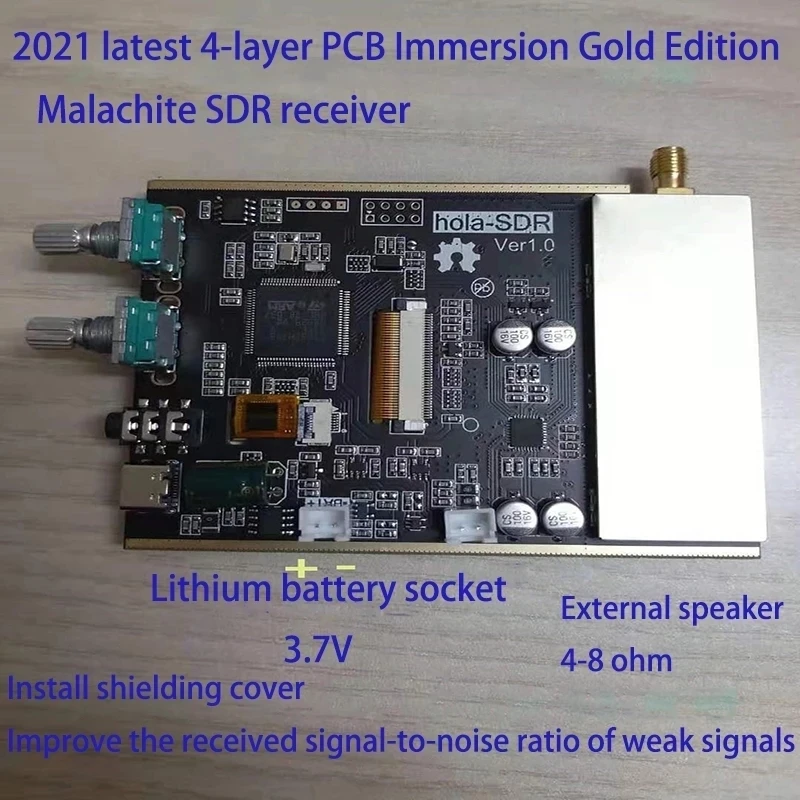 AM SSB NFM WFM Analogs Modulation 1.10a 50K~200MHz 400~2GHz Malachite Receiver SDR Software Radio DSP All Mode Receiver