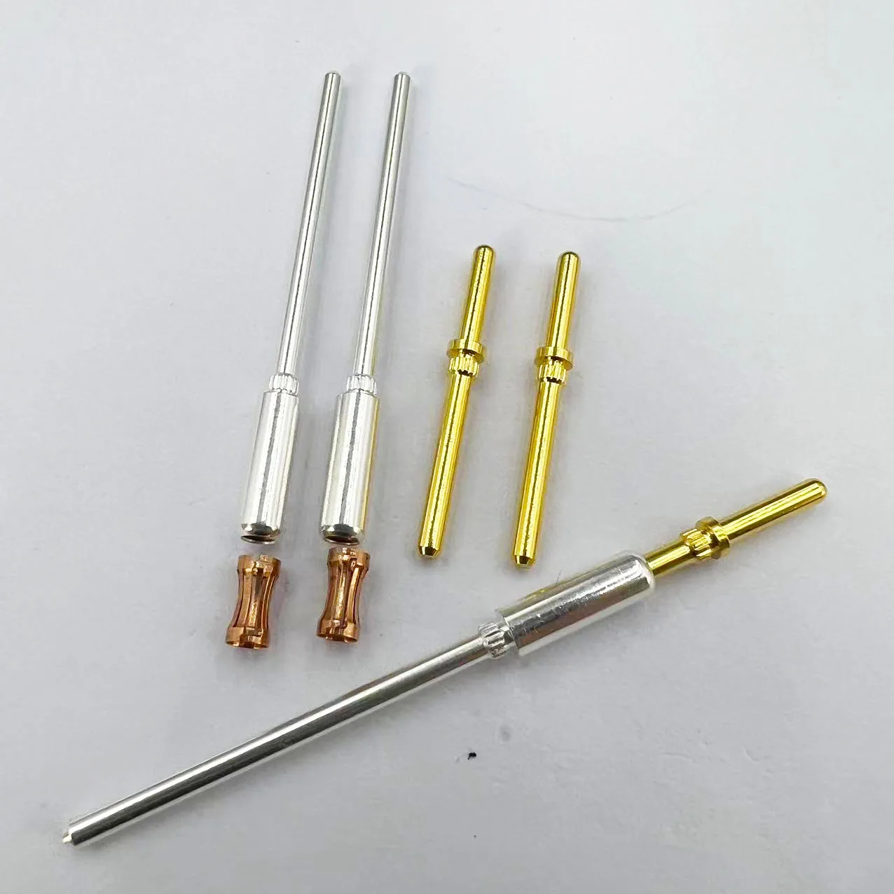 Pcb test probe copper pin socket connector brass gold-plated crimping terminal