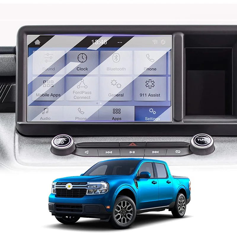 car accessories high clear tempered glass touch screen protector film for ford maverick 2022 navigation auto DVD player foil