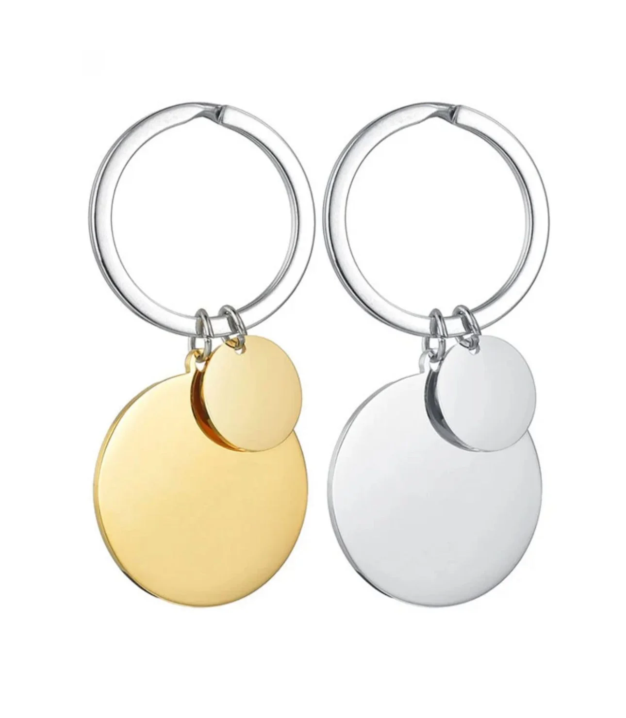 2024 Custom 204 Stainless Steel Keychains Laser Cuttingsublimation Heart Shape Roundness Blanks for Promotional Gift