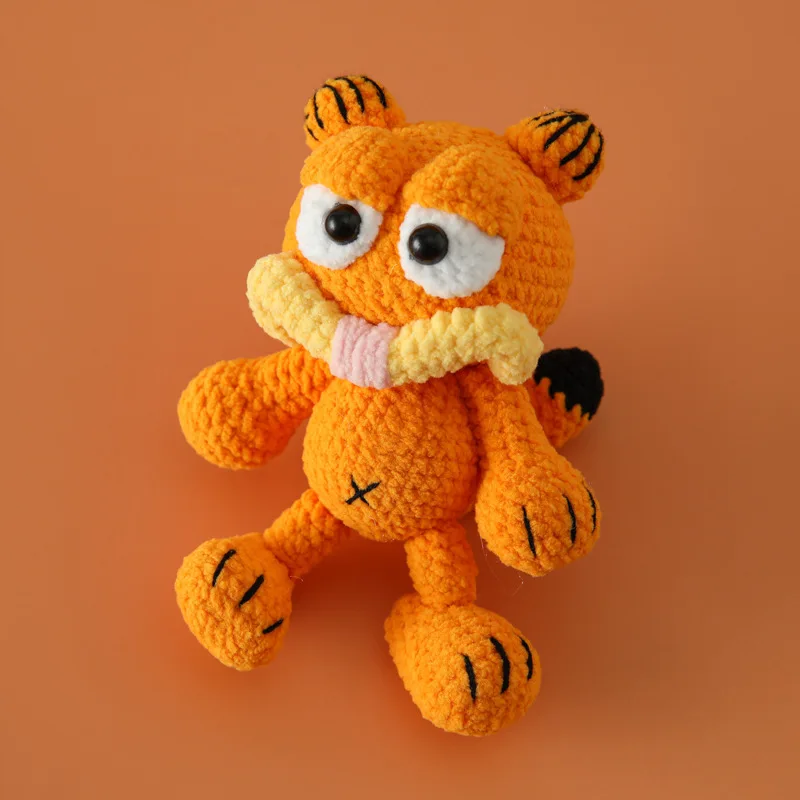 Lovely Cute Ornaments Crocheted Cartoon Amigurmi Keychains Crochet Orange Cats Crochet Cats Animal Keychain