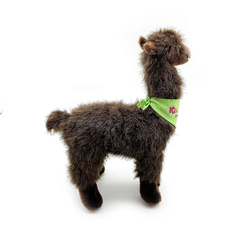 Wholesale custom handmade wool animal llama soft alpaca toy plush cute brown pattern alpaca stuffed baby doll