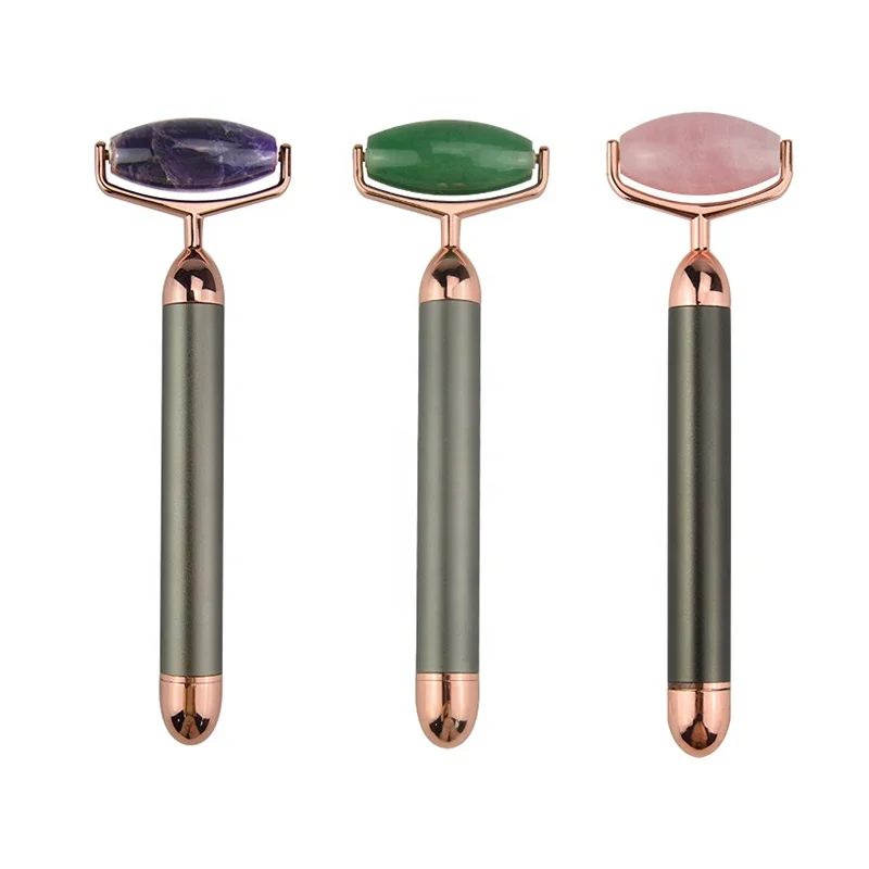 Новинка 2021, лидер продаж, 2 в 1, косметическое оборудование для лица, вибрирующий нефритовый массажный ролик для лица