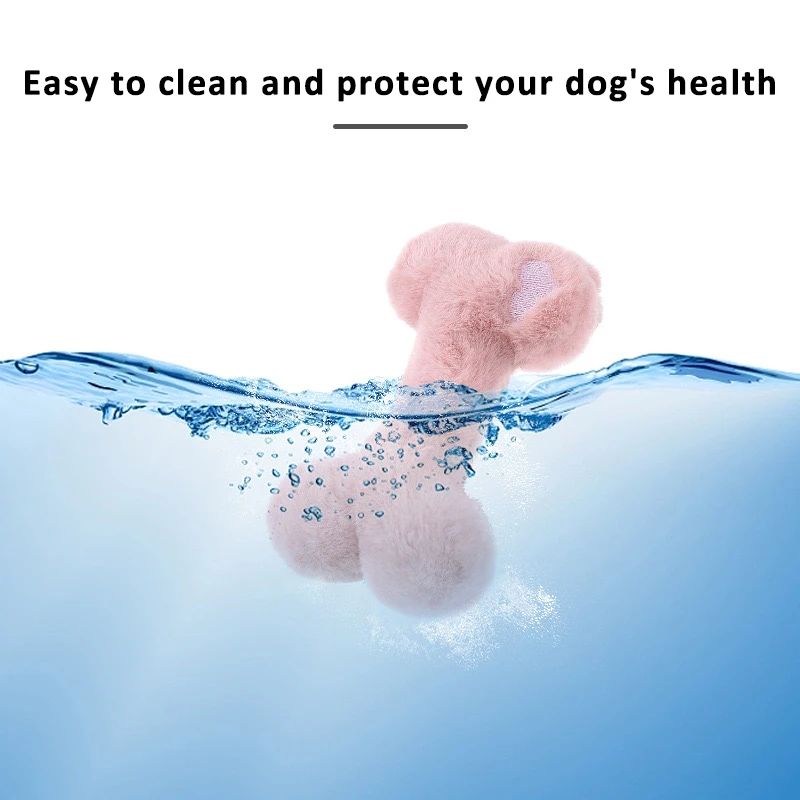 Newly Arrived Pet Toy Bone Shape Washable Fun Squeak Sound Long Play Not Tired Of Plush Dog Toys