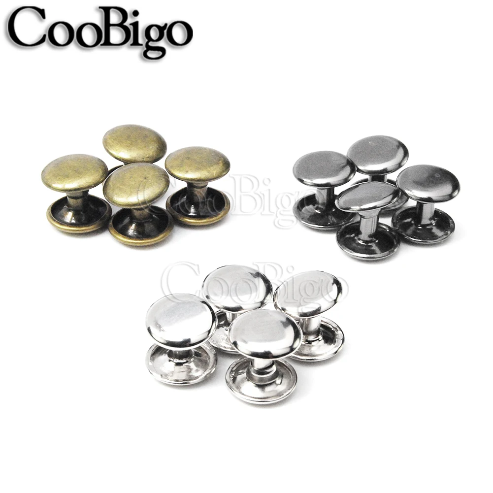 10mm Round Double Rivet Stud Collision Nail Spike Bag Belt Shoes Garment Bracelet For DIY Punk Leather Craft #GZ015