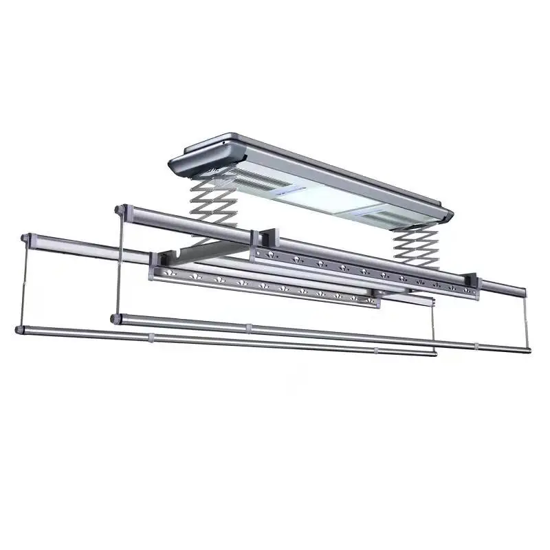 2022 New 5pole quick-drying cloth dryer telescopic clothes rack airer electric clothes drying rack with heater