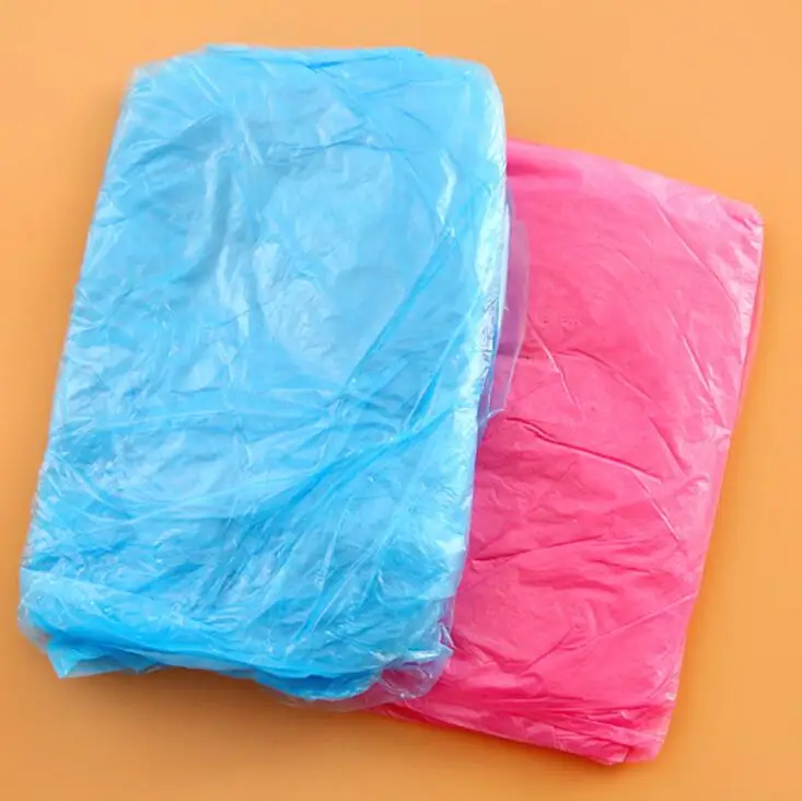 Disposable Rain Ponchos for Adults Assorted Colors travel emergency raincoat rain poncho Home Use