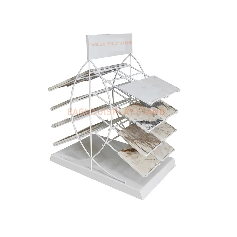 Factory wholesale price portable natural stone countertop display case stand for showing quartz marble granite samples