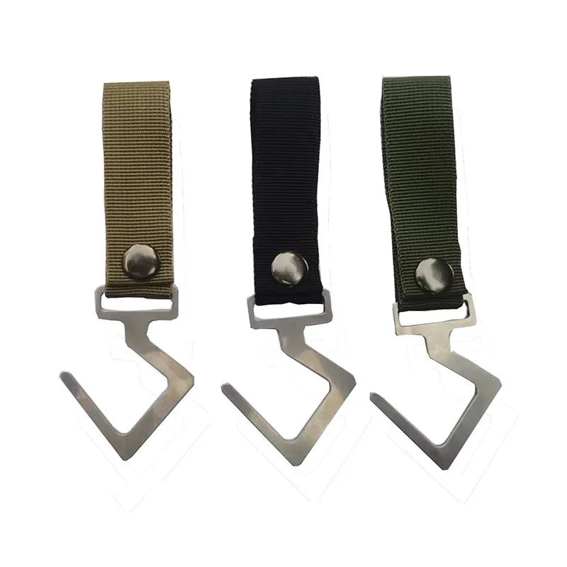 Customizable Webbing Metal Kitchen Hanging Bag Hook Apron Pot Hook For Camping, Hiking, Mountaineering