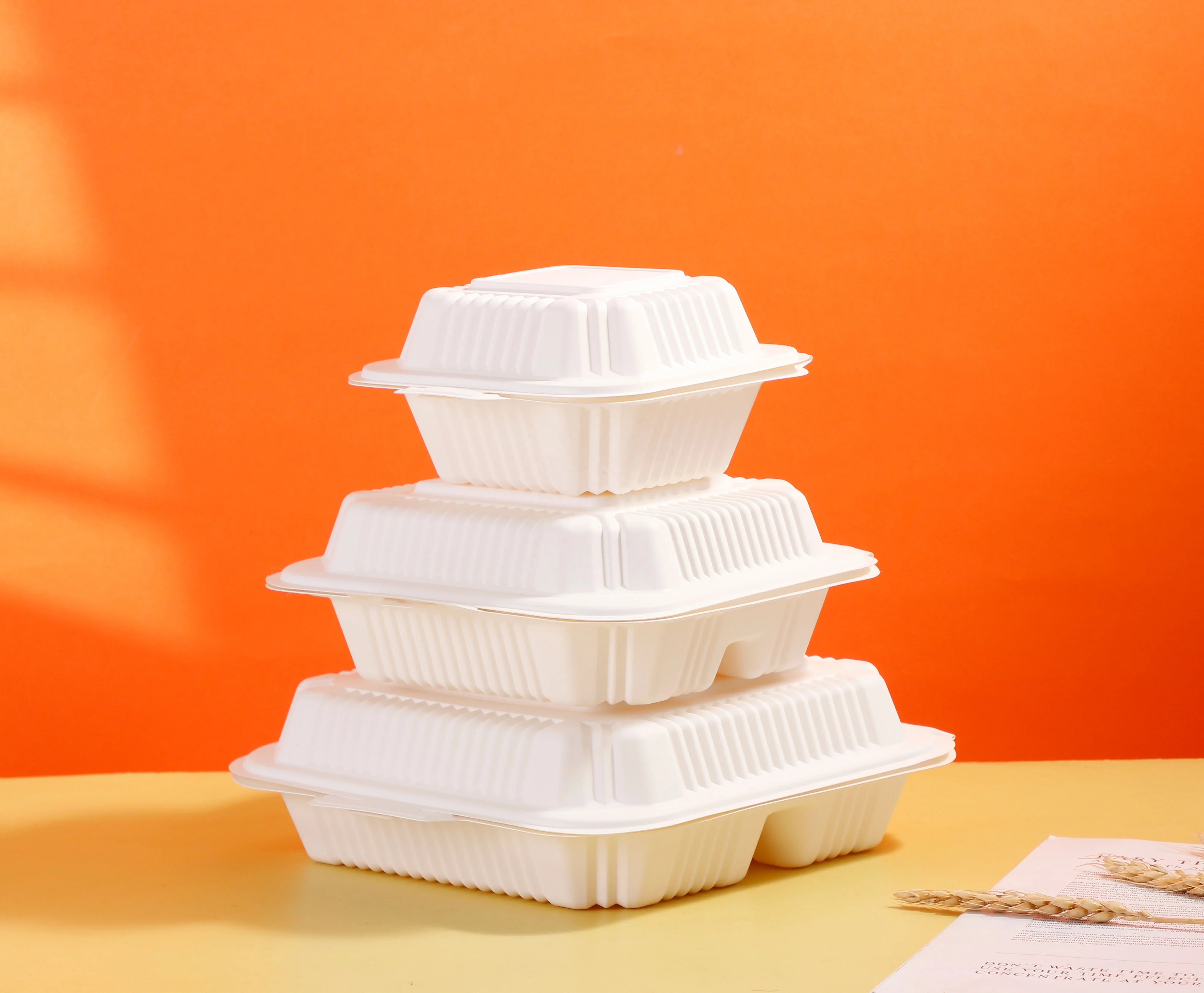 Экологичная коробка из кукурузного крахмала Компостируемая и биоразлагаемая для упаковки продуктов питания хорошая цена