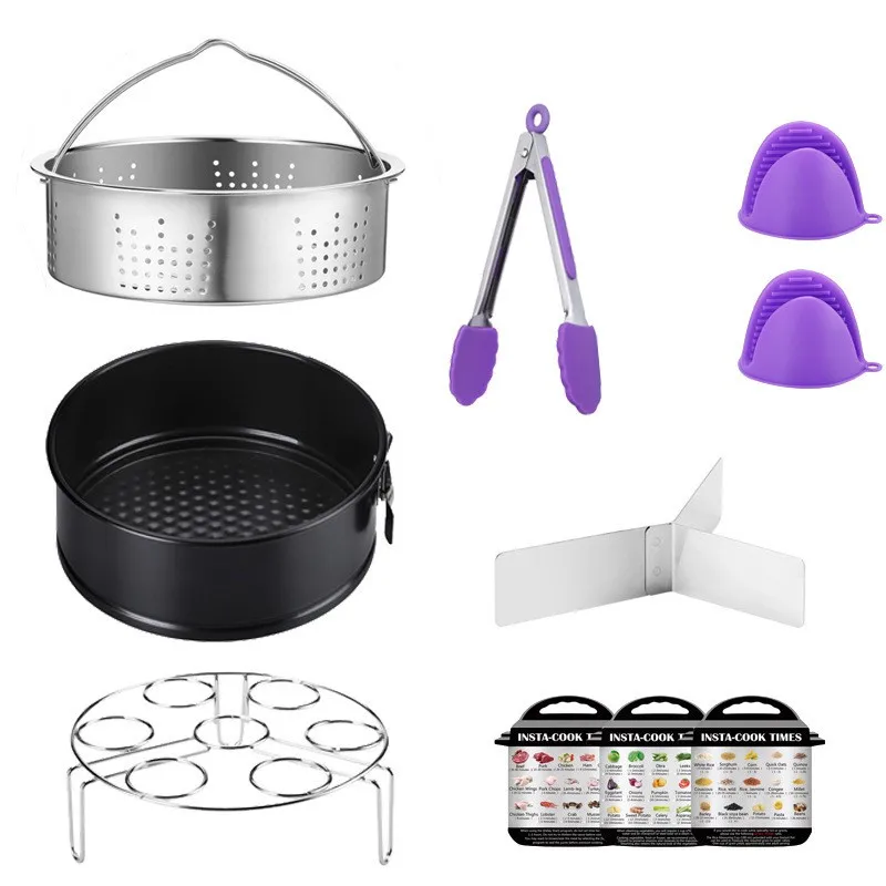 Pot Accessories Set for 5, 6, 8Qt Pot Pressure Cooker, 6-Pcs with Steamer Basket/Silicone sealing ring