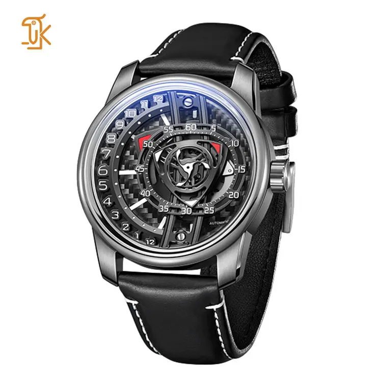 SANYIN Custom Own Logo Flyback Automatic Mechanical Watch Manufacturer Oem Odm Luxury Complicated Carbon Fiber Watch For Men