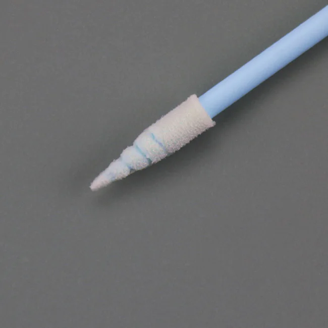 Cheap Wholesale Disposable Cleaning Sticks Spiral Pointed Tipped Polyurethane Foam Swabs for Card Printer
