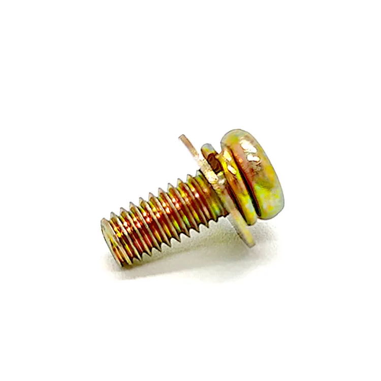Steel Slotted Phillips Torx Hex Socket Drive Sems Pan Cap Truss Round Head Screw Assembled With Double Square Flat Spring Washer