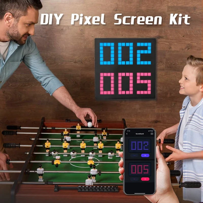 Smart LED Pixel Display LED Indoor DIY Pixel Screen Splicing Combination Wall Hanging Living Room Clock Display Splicing Screen