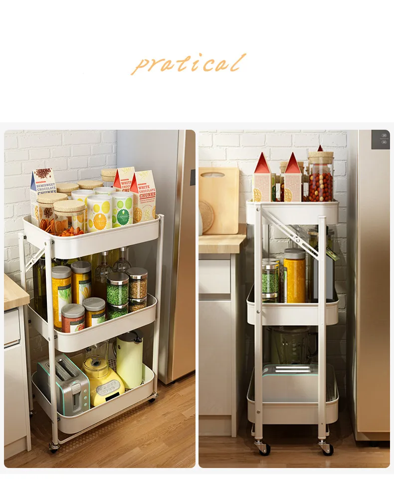 Hot Sale 3 Tier Foldable Kitchen Utility Vegetable Cabinets purpose multifunction rack