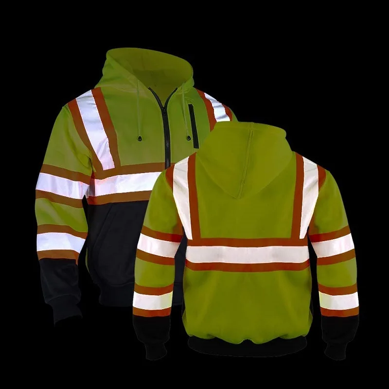 Custom High Visibility Safety Fireproof Sweatshirt Orange Pullover Hi Vis Viz Hoodie