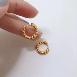 Nagosa Wholesale minimalist jewelry 925 sterling silver 18k gold plated retro simple earrings twist earrings for women