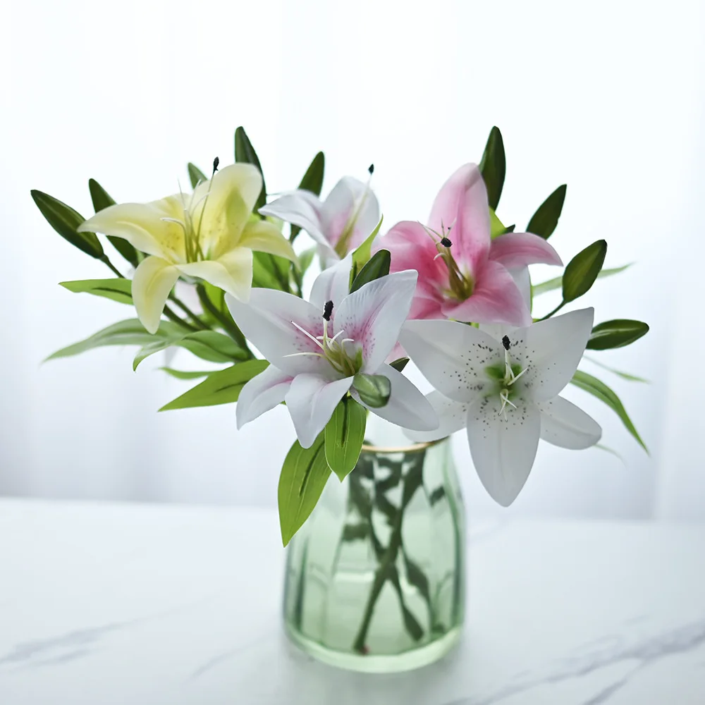 Real Touch Lily Flower Artificial Lily Flowers For Home Wedding Decoration Wholesale
