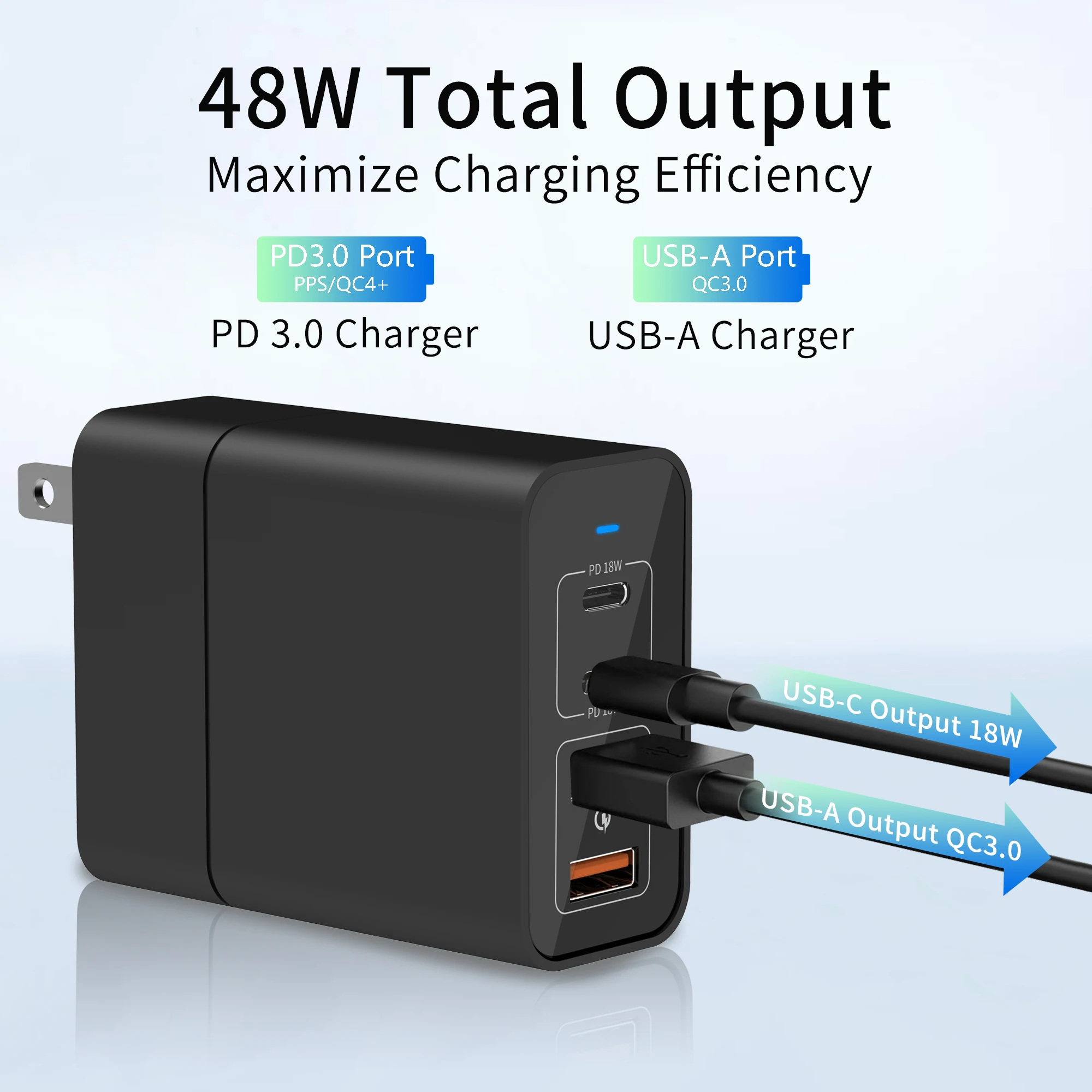 
Type C PD 18W Fast charger total 48W universal 4 port usb wall charger QC 3.0 travel charger laptop power adapter 