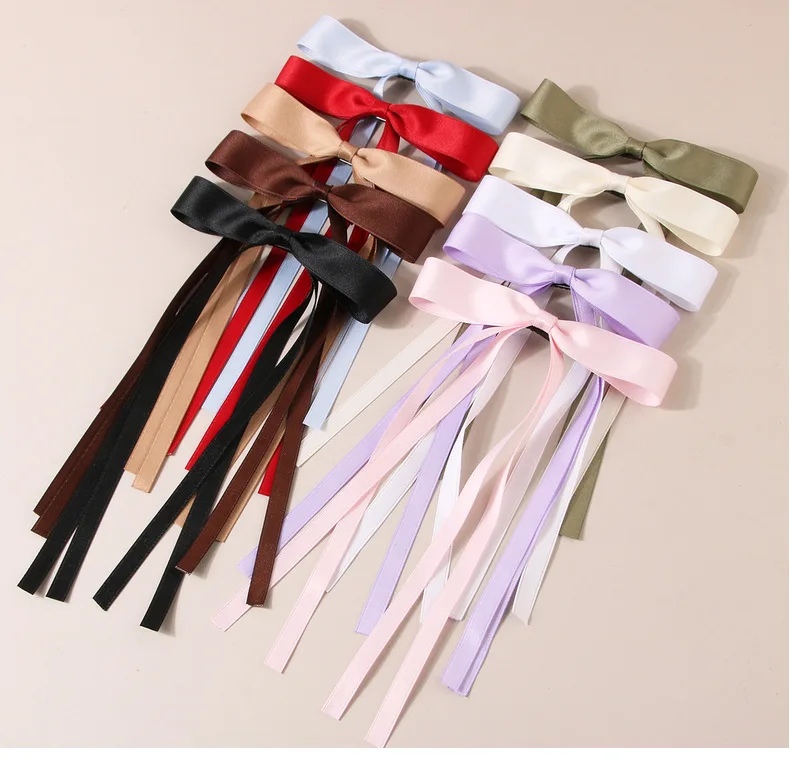 Sayoung korean style hair accessories  vintage fashion butterfly long stud bow barrettes spring clips  for women girls