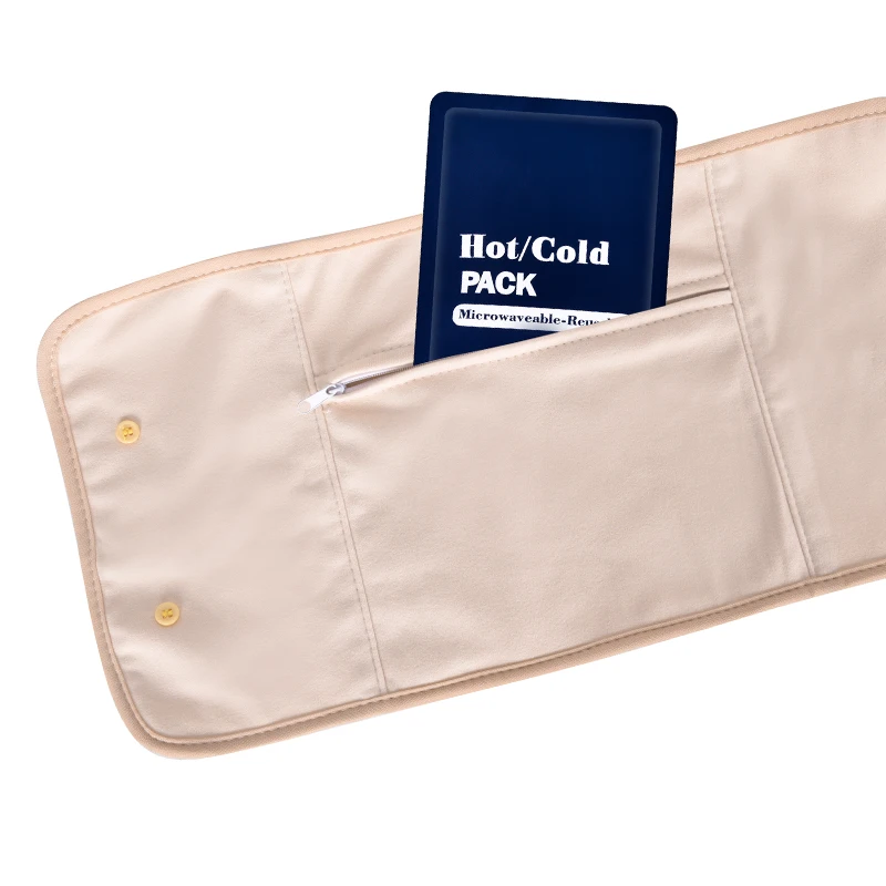 Double-sided Button Castor Oil Bag Waist Support Castor Oil Pack Compress Custom Logo Velvet Nylon & Cotton 1pc/opp Bag 7-15days