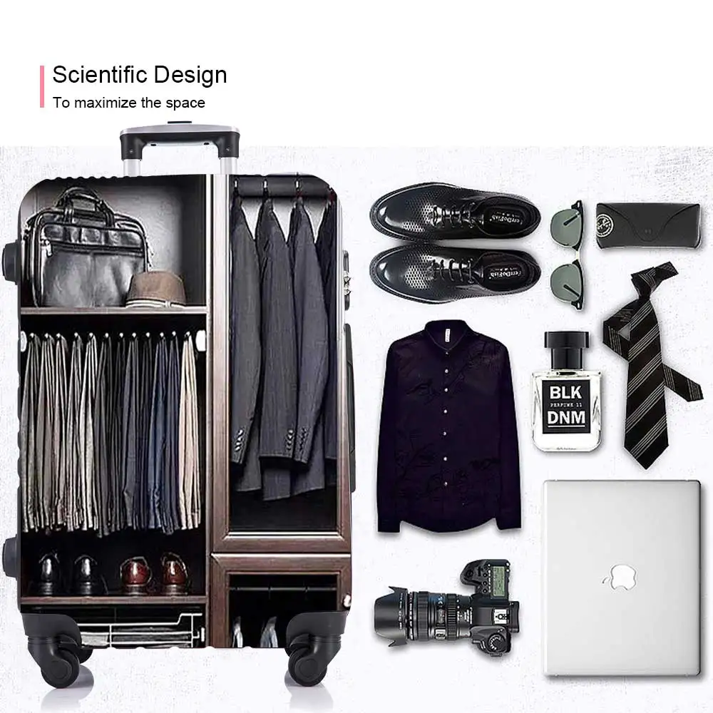 Free shipping for district 6 in US adjustable telescoping handle scientific design high capacity 3 pcs luggage set