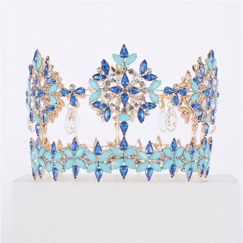 2022 New High Quality Queen Crown Gold Bridal Pageant Tiara Pageant Miss Universe Crown