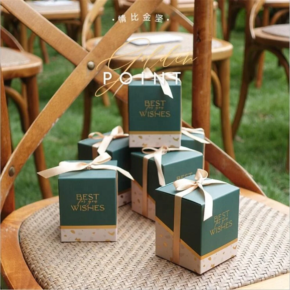 Custom Logo Quality Wedding Candy Box Baby Shower Gift Packing Bag Birthday Party Favor Decoration Supplies Best Wishes Boxes