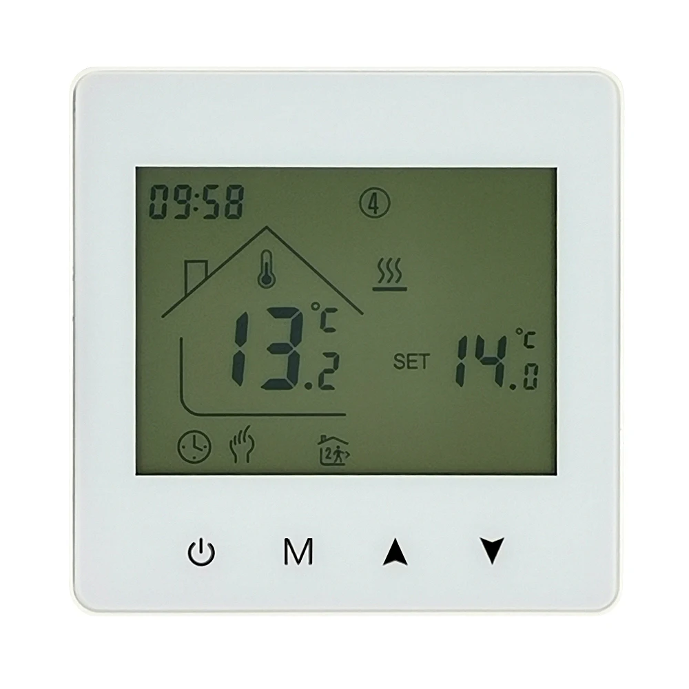 MINCO HOME M4L 3A Weekly Gas Boiler Thermostat 3AA Batteries With Type C charging port and Kid Lock Smart Antifreeze Mode