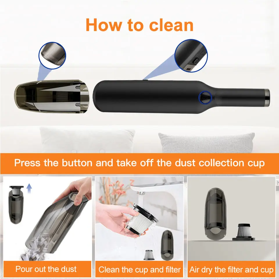 Car vacuum cleaner portable power high suction car household cat and dog pet hair strong handheld vacuum cleaner