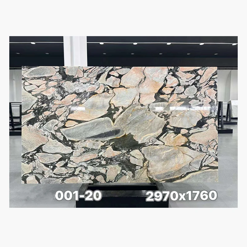 YD STONE Luxury Pink Marble Floor Tile Translucent Bulgari Powder Slab for Villa Hotel Design Cut-to-Size Polished Surface