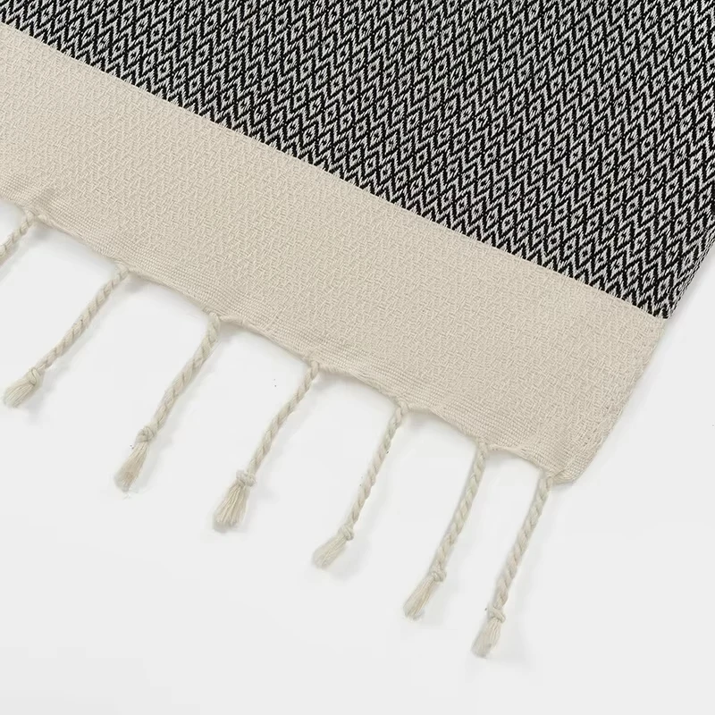 125_180CM Turkish cotton Blanket with Decorative tassels suitable for Home Bedroom Bed Sofa Picnic Travel Cover Blanket Kid